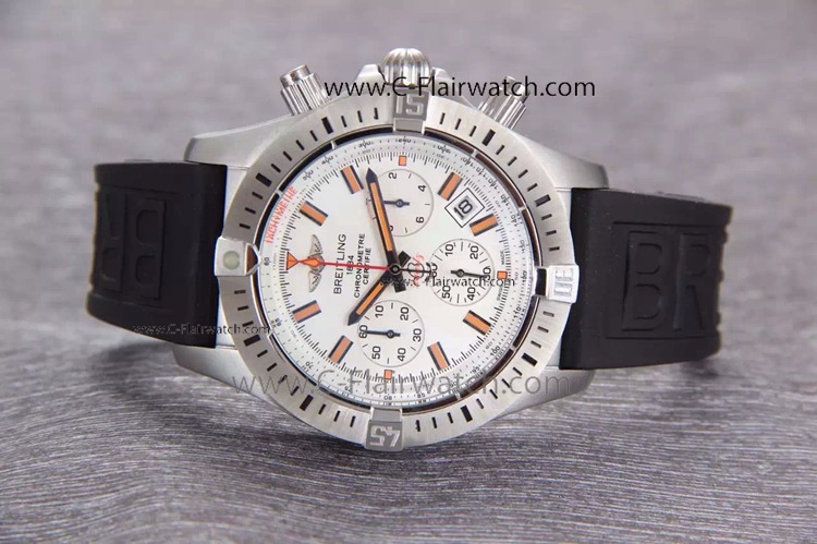 Clone Breitling Avenger SS White Dial Rubber Watch